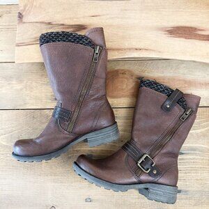 Earth Origins Presley Leather Boots Mid Calf‎ Brown 5.5